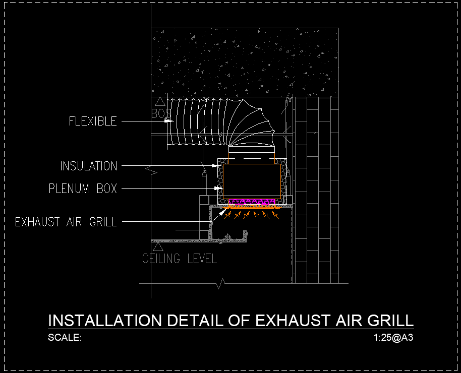 TYPICAL DETAIL OF EXHAUST AIR GRILL 